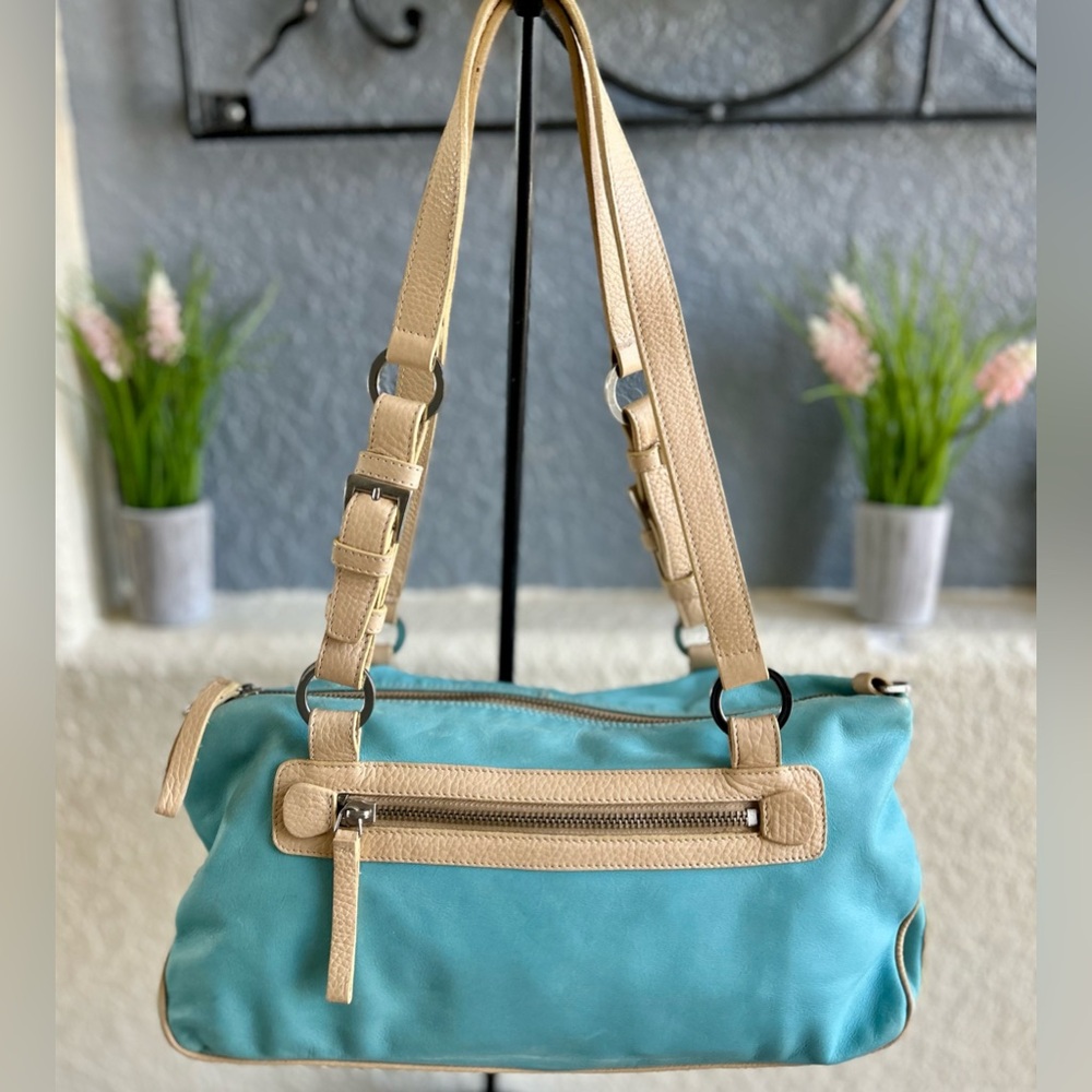 Genuine Italian Leather Nuovedive Sky Blue Shoulder Bag
